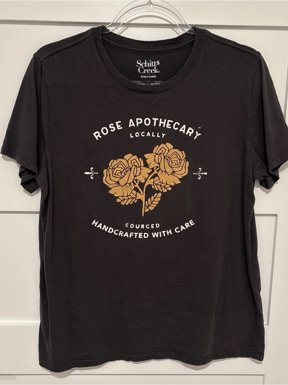 Rose Apothecary Graphic Tee - Black with Gold Floral